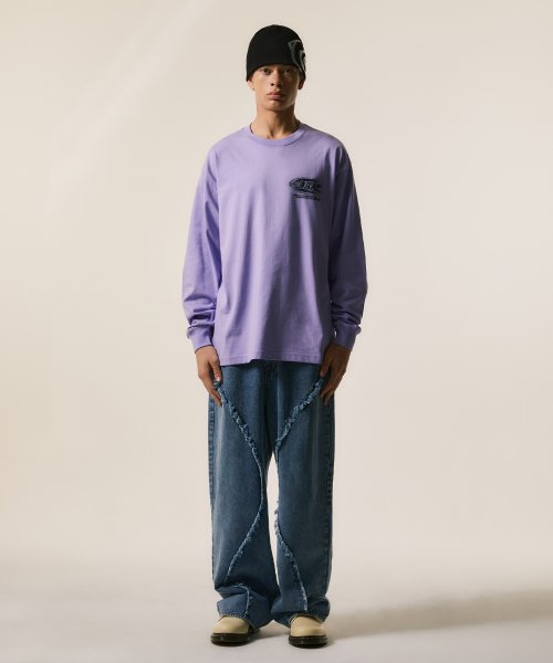 Purple Raw Edge Jeans