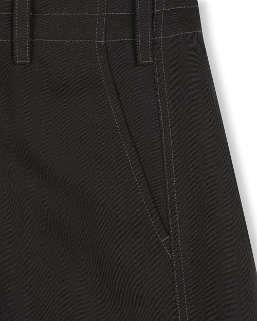 WOOL BLENDED TWIST SEAM CARGO PANTS PURPLE BROWN