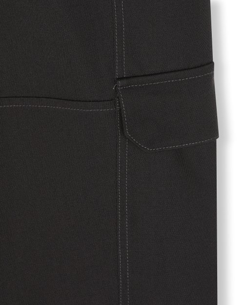 WOOL BLENDED TWIST SEAM CARGO PANTS PURPLE BROWN