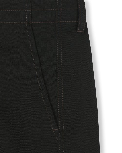 WOOL BLENDED TWIST SEAM CARGO PANTS BLACK