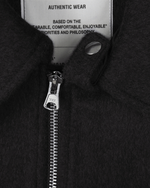 CASHMERE MILITARY ZIP-UP JACKET BLACK