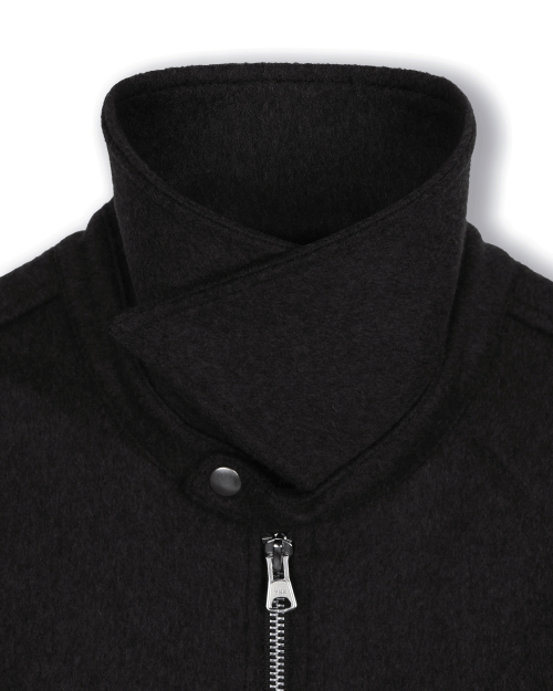 CASHMERE MILITARY ZIP-UP JACKET BLACK