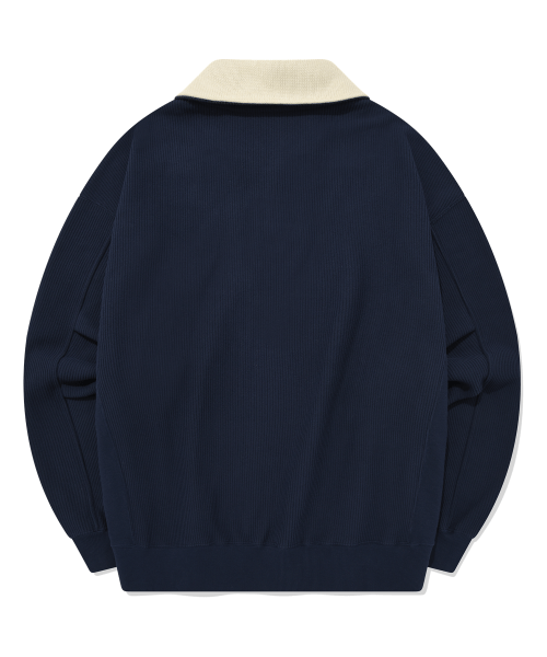 MUSINSA | COVERNAT Corduroy half zip-up sweatshirt navy