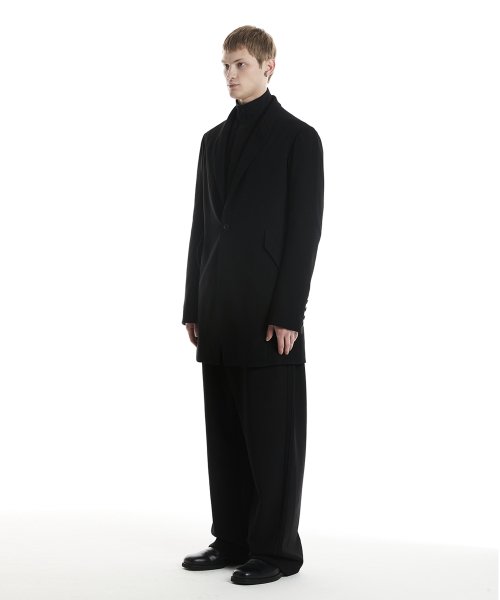 Широкие брюки с изогнутым пинтаком (Black) PD3PA0303