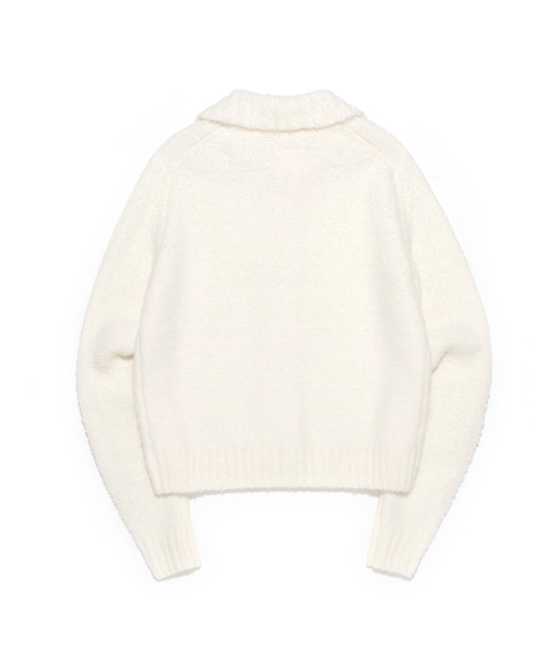 Женский кардиган букле с воротником (Ivory)