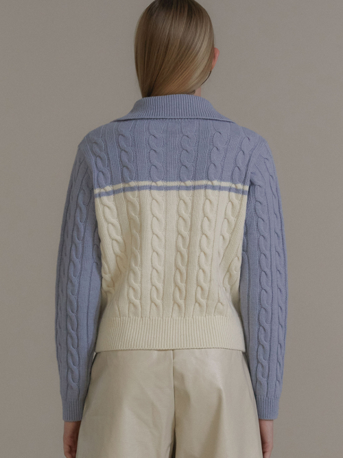 ANC TWO-WAY COLORING ZIP-UP_SKY BLUE