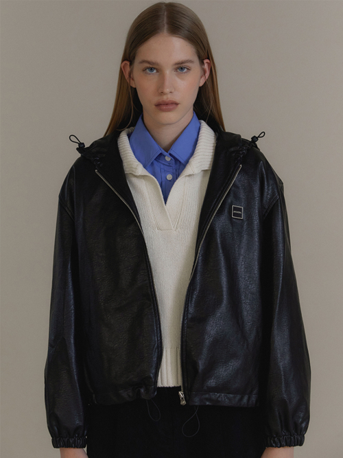 ANC HOODIE LEATHER JACKET_BLACK