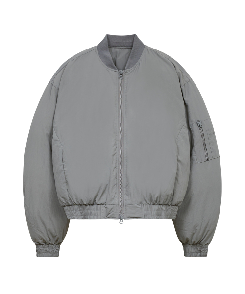 Короткий пуховик-бомбер ma-1 Grey (86-IRO300)