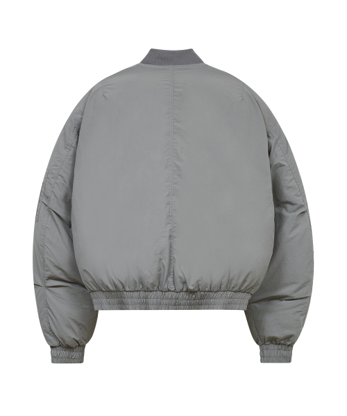 Короткий пуховик-бомбер ma-1 Grey (86-IRO300)