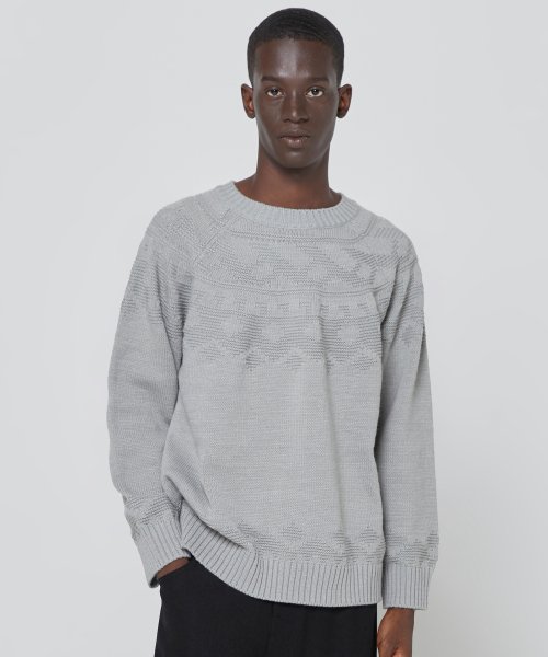 MUSINSA | MILLO Nordic raglan knit [gray]