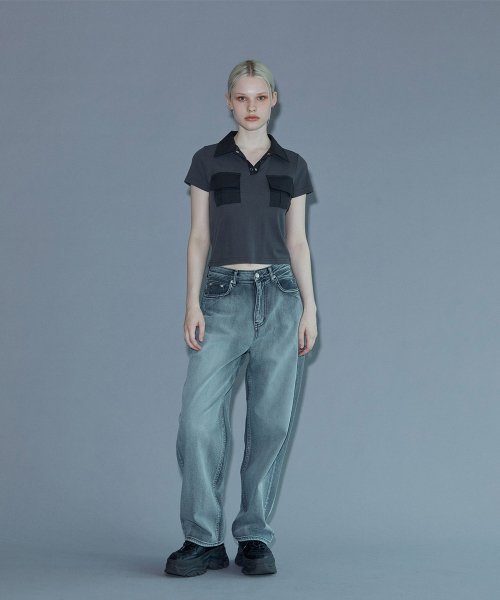 Футболка с коротким рукавом и карманом с клапаном Grey