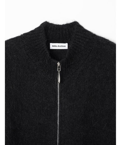 MUSINSA | MILLO Hairy knit jacket [black]