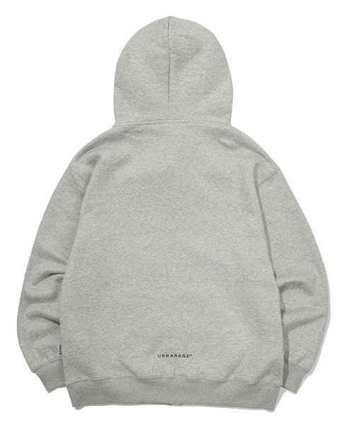 Худи на молнии с логотипом Melange Grey