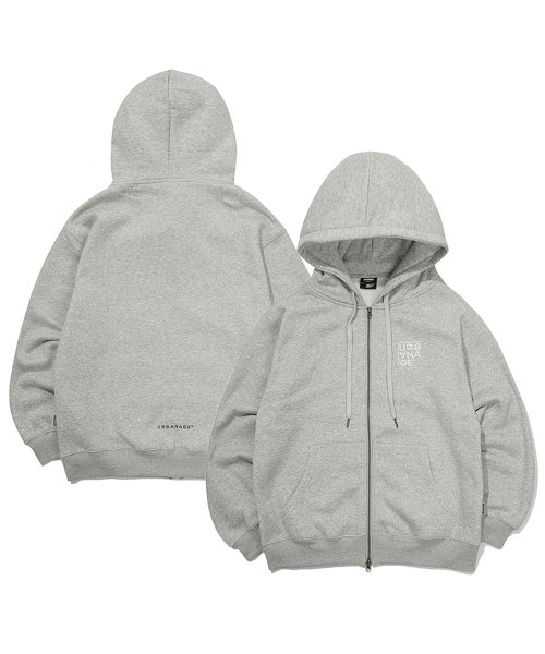 Худи на молнии с логотипом Melange Grey