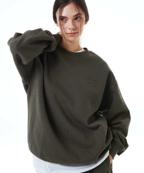 Базовый оверсайз свитшот на флисе Khaki