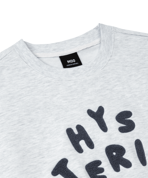 Оверсайз свитшот из букле с объёмом Hysteric Light Grey
