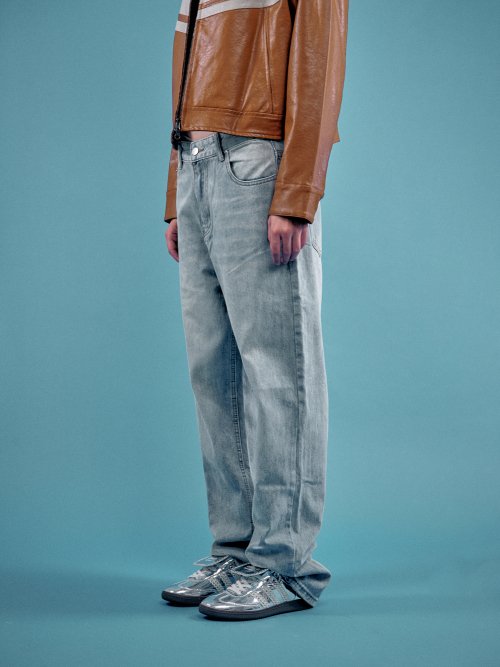 Прямые джинсы Deep Stone Washed (Light Blue)