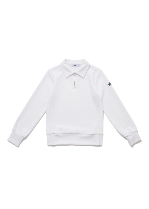Свободное поло на молнии half-zip_WH