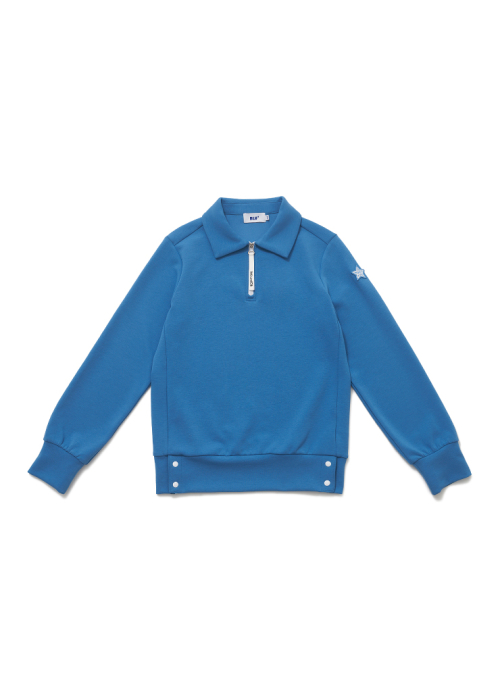Объемное поло на молнии half-zip_BL
