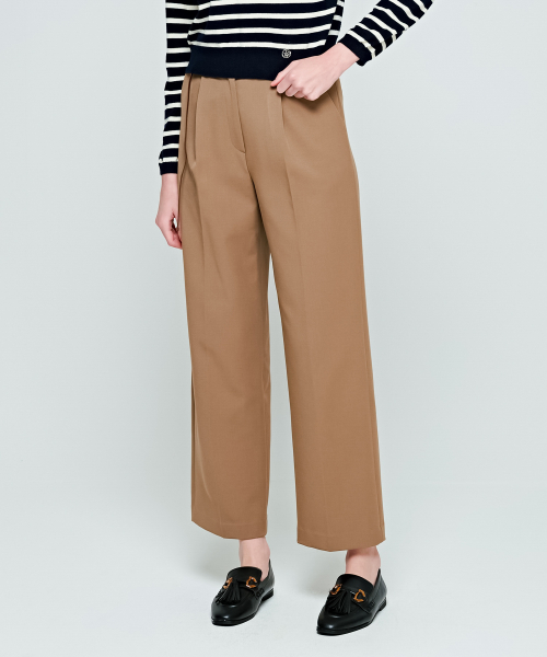 Широкие слаксы с поясом на застёжке (Beige)