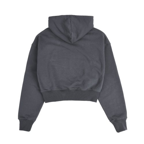 MUSINSA | AEAE Doodle Web Logo Crop Hoodie-[CHARCOAL]