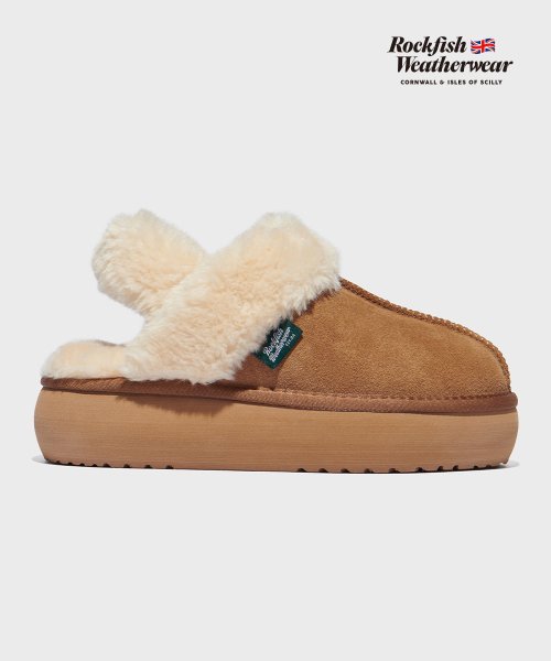 락피쉬웨더웨어(ROCKFISH WEATHERWEAR) CLOUDY FLATFORM FUR SLINGBACK