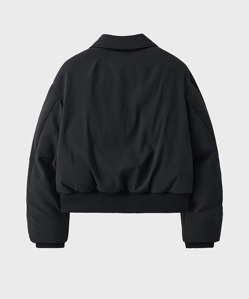 Стёганый шерстяной укороченный блузон (Black)