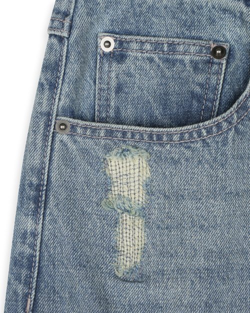 FADED DENIM CARGO PANTS VINTAGE BLUE
