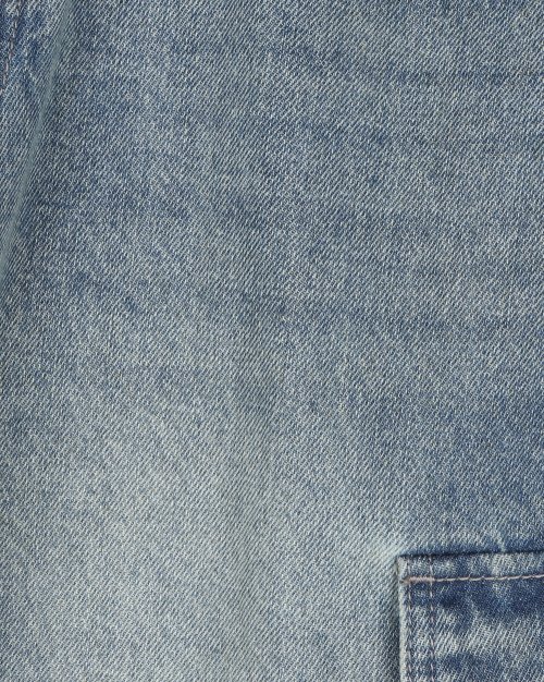FADED DENIM CARGO PANTS VINTAGE BLUE
