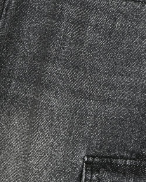 FADED DENIM CARGO PANTS BLACK