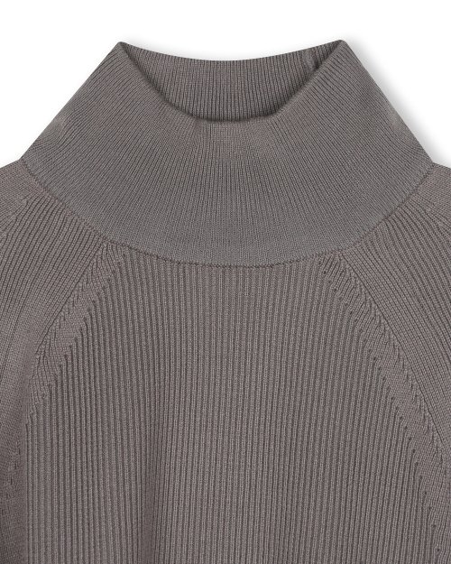 ACTIVE HIGH NECK KNIT CHARCOAL