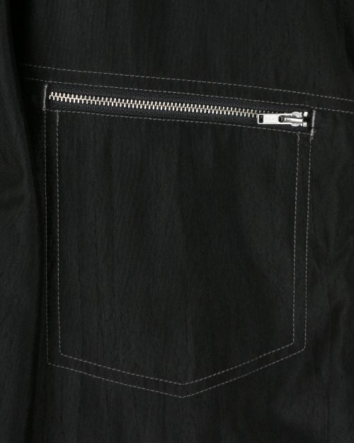 UNBALANCED POCKET ZIP-UP SHIRKET BLACK