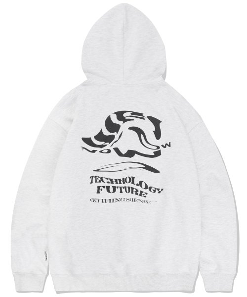 Технологичное худи White Melange