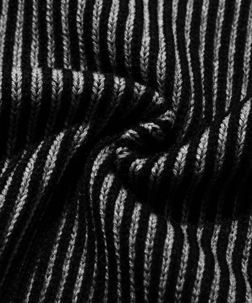 Washable Two-Tone Crewneck Graphic Knit (BLACK) thumbnail 12
