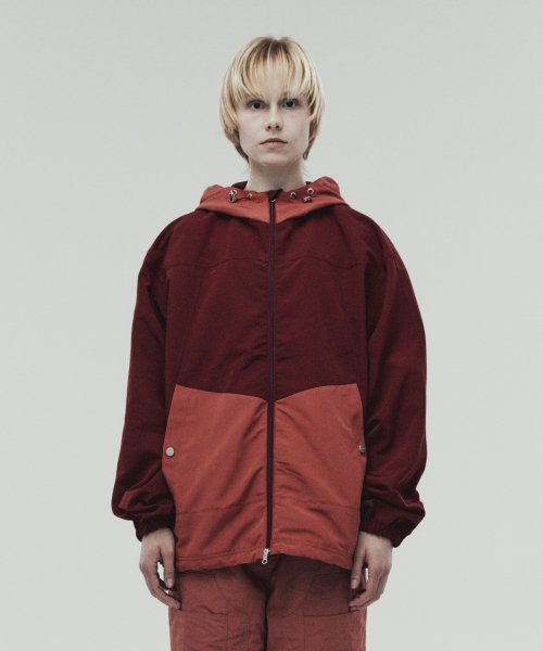 RIPSTOP HOODED JACKET BURGUNDY (VH2DFUB932A)