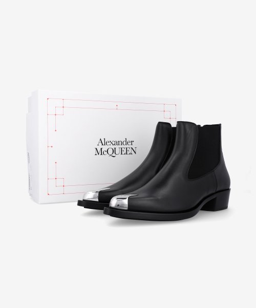 MUSINSA | ALEXANDER McQUEEN Men's Punk Chelsea Boots - Black 