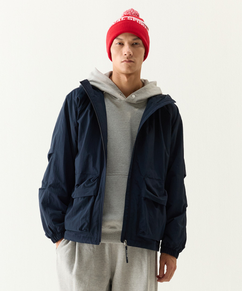 POCKET HOODIE JACKET NAVY