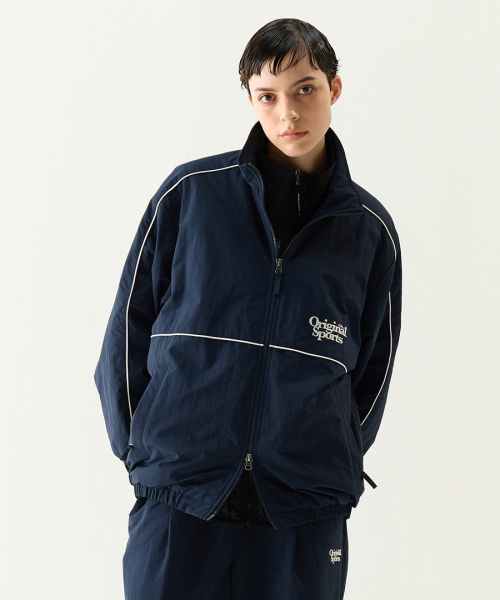 STANDNECK TRACK JACKET NAVY