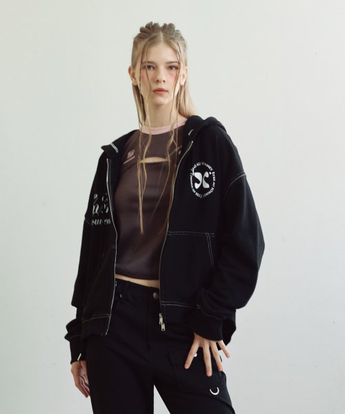 Худи на молнии с кошачьими ушками (Black)