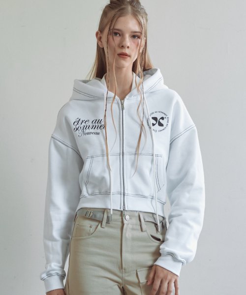 Худи на молнии с ушками (White)