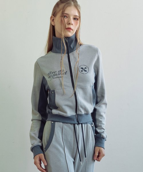 Пигментированная трек-топ куртка (Grey)