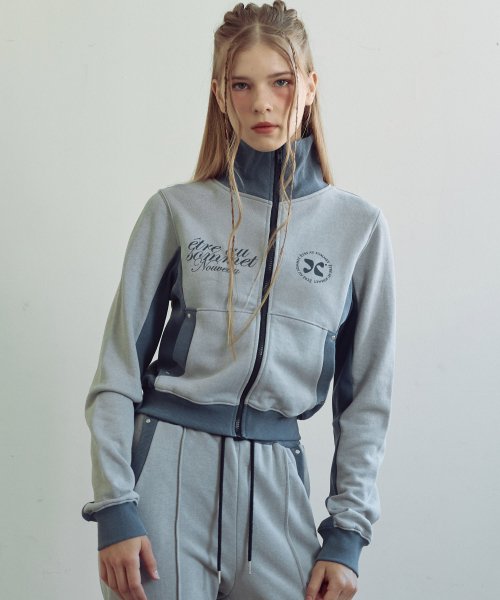 Пигментированная трек-топ куртка (Grey)