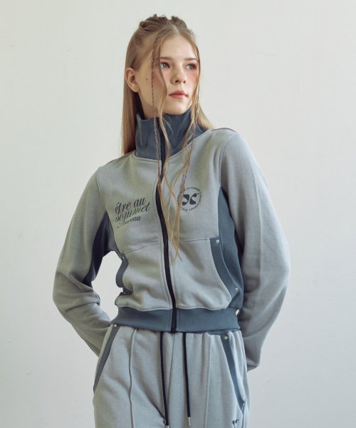 Пигментированная трек-топ куртка (Grey)