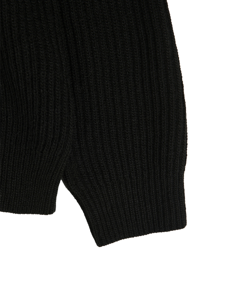 Плотный шерстяной кардиган с воротником [Black]