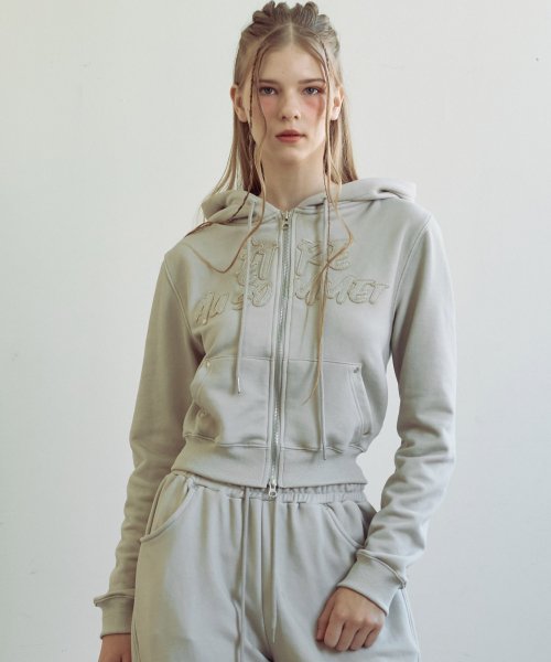 Худи на молнии с эффектом варки Pigment (Beige)