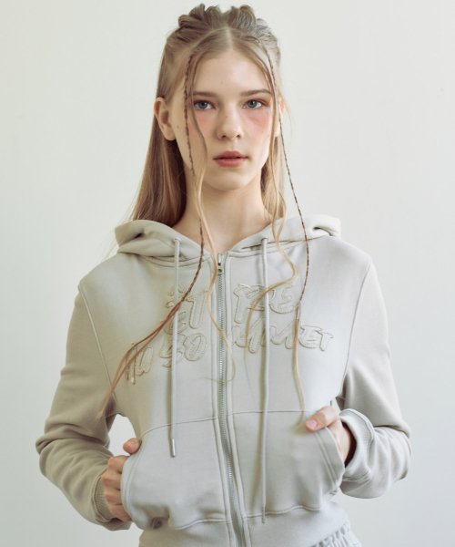 Худи на молнии с эффектом варки Pigment (Beige)