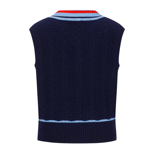 Coloring V Neck Knit жилет_тёмно-синий