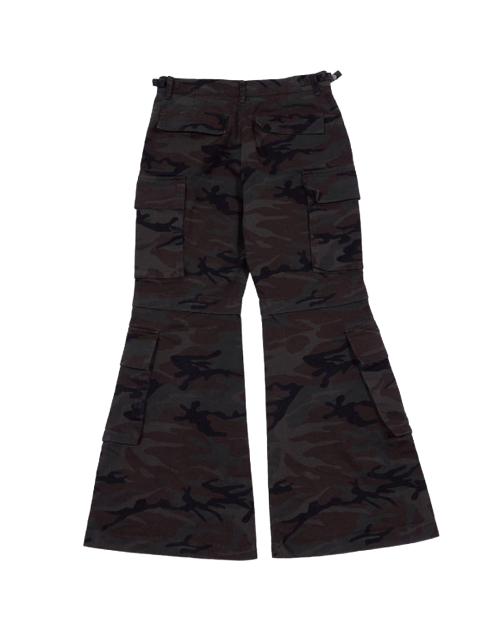 TEN FLAP POCKET BOOTSCUT CARGO PANTS (CAMO)