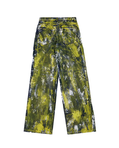 Нарисованная вручную DENIM PANTS (YELLOW)