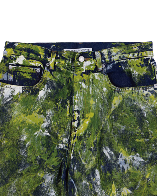 Нарисованная вручную DENIM PANTS (YELLOW)